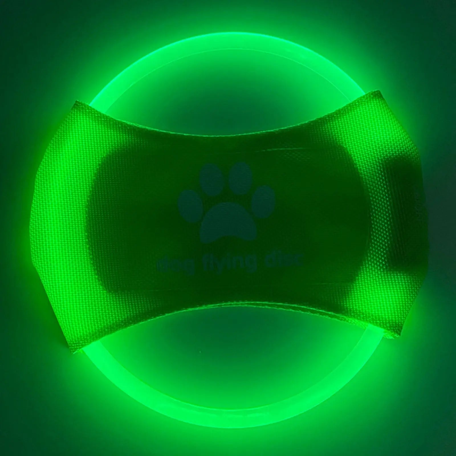 Green LookPaw™ rechargeable LED dog flying disc toy for night fetch
