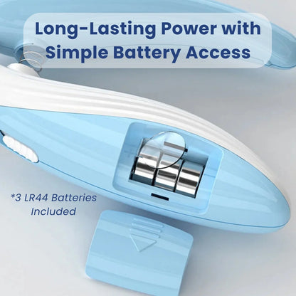 LookPaw™ LED nail clippers with battery compartment for long-lasting use