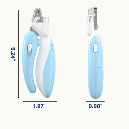 LookPaw™ LED pet nail clippers dimensions shown in inches