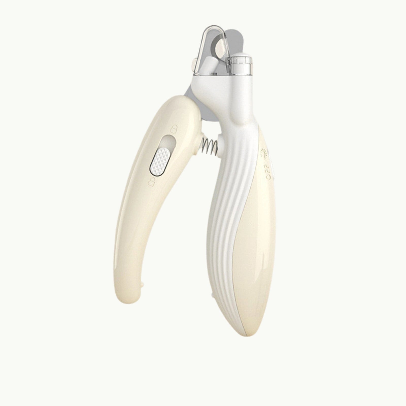 White LookPaw™ LED pet nail clippers, safe grooming tool for dogs and cats