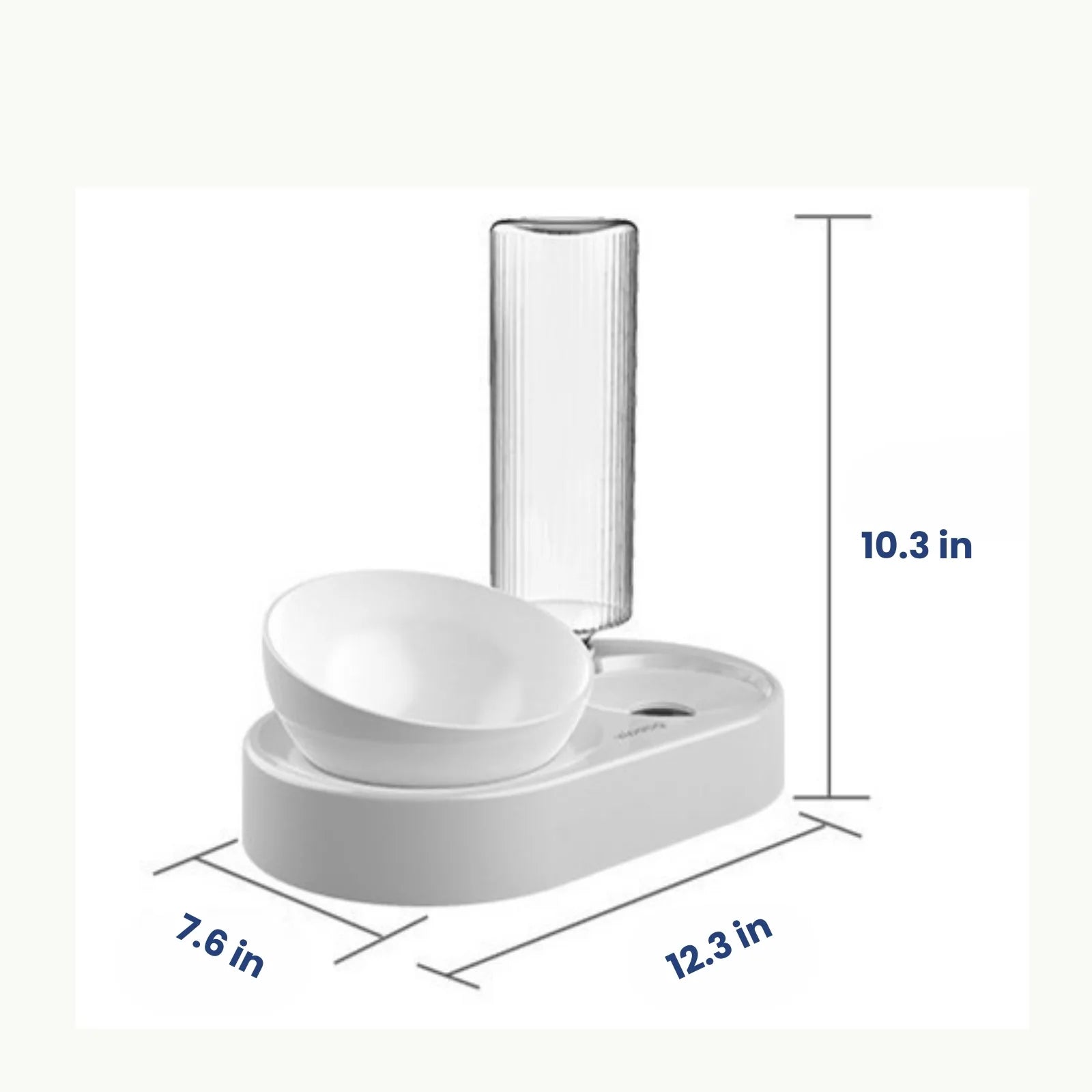 PawSip 2-in-1 water and food bowl dimensions chart