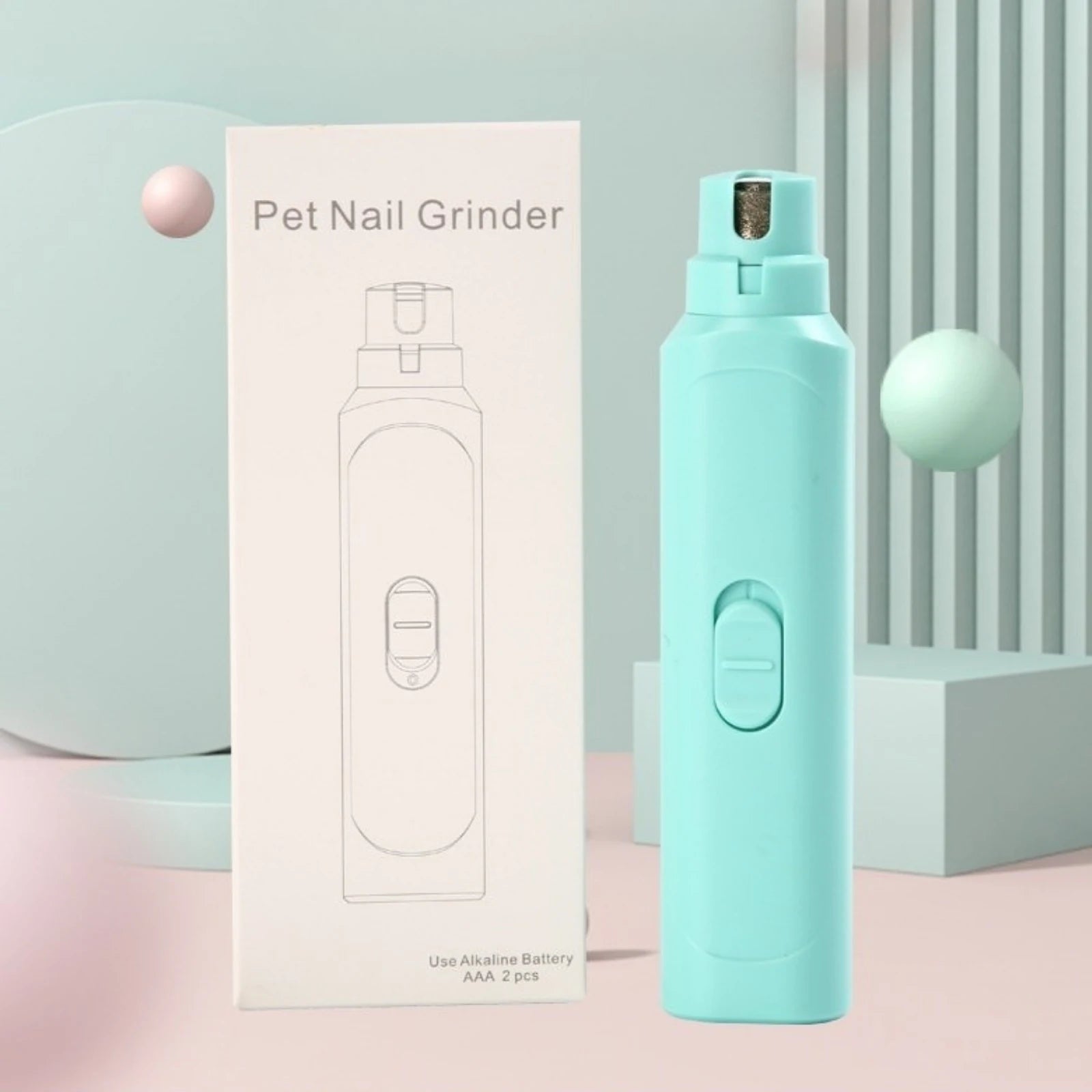 PetNail™ Battery Nail Grinder with packaging box – portable and pet-friendly design