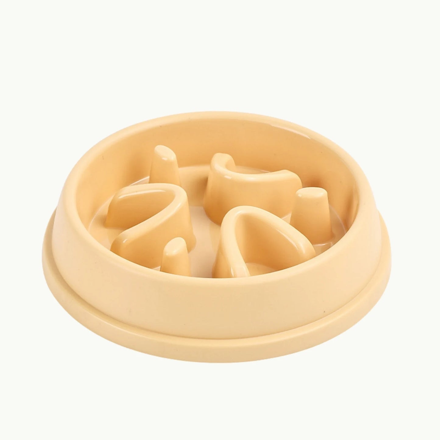 Yellow LookPaw™ Slow Feeder Bowl showing maze-style anti-choking design
