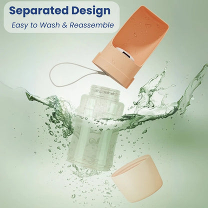 Separated design of TravelSip pet bottle for easy cleaning