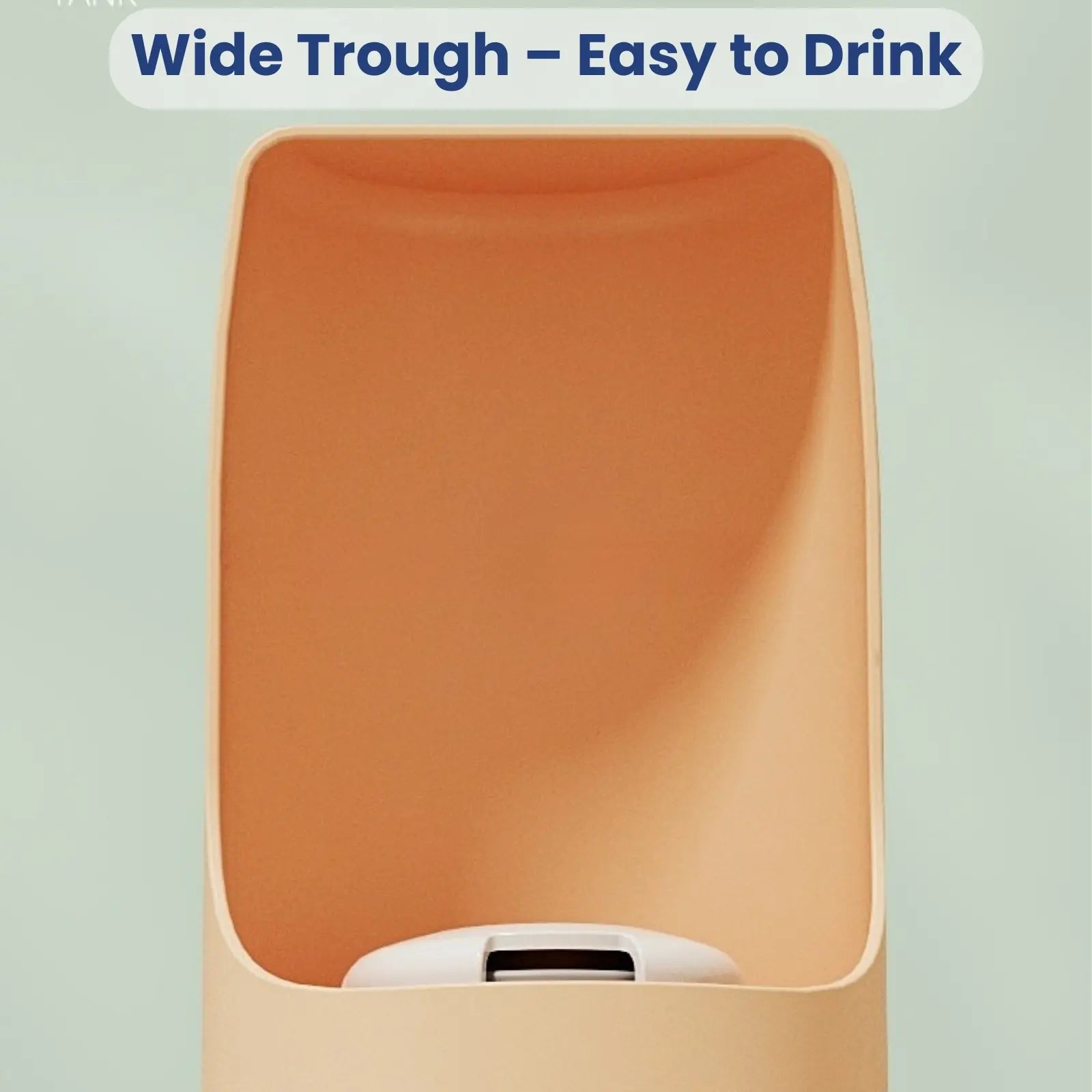 Wide trough design of TravelSip pet water bottle for easy drinking